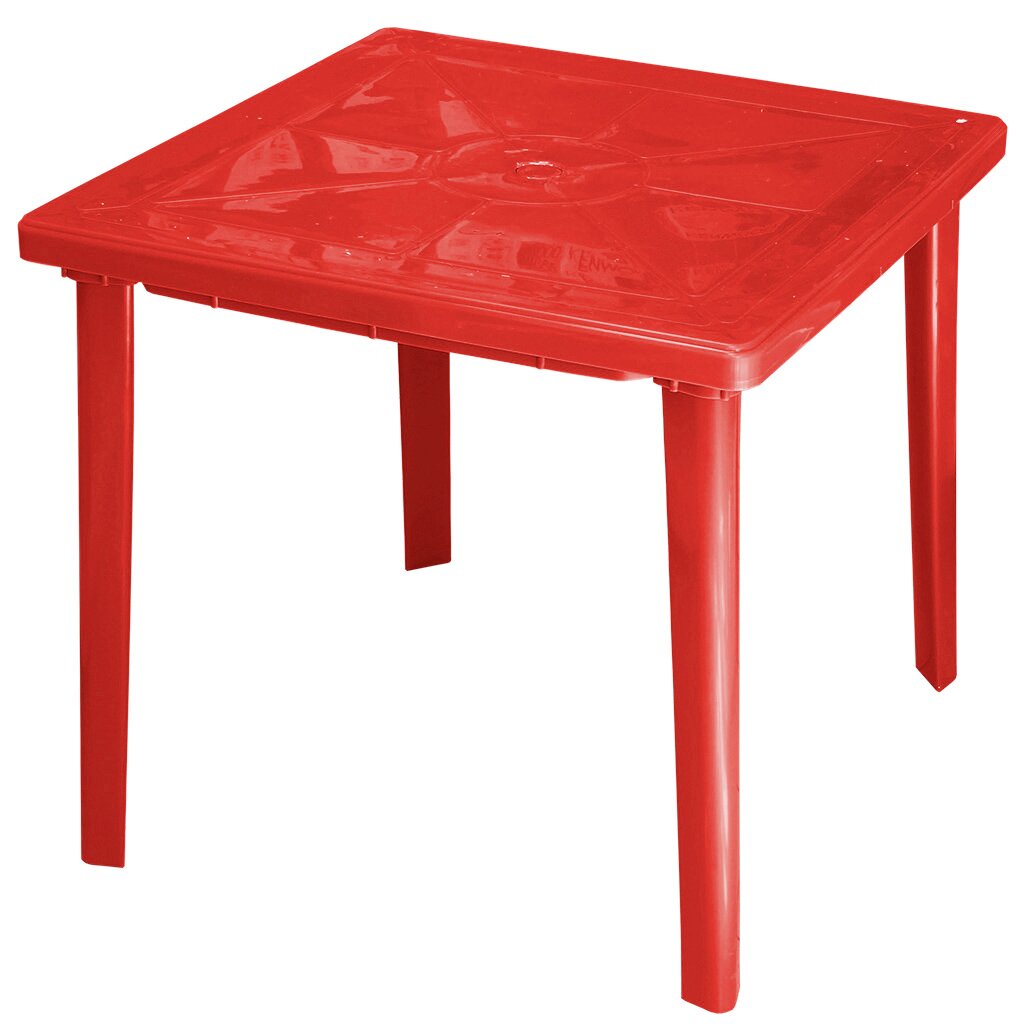 Стол пластик, Стандарт Пластик Групп, 80х80х71 см, квадратный, пластиковая столешница, красный