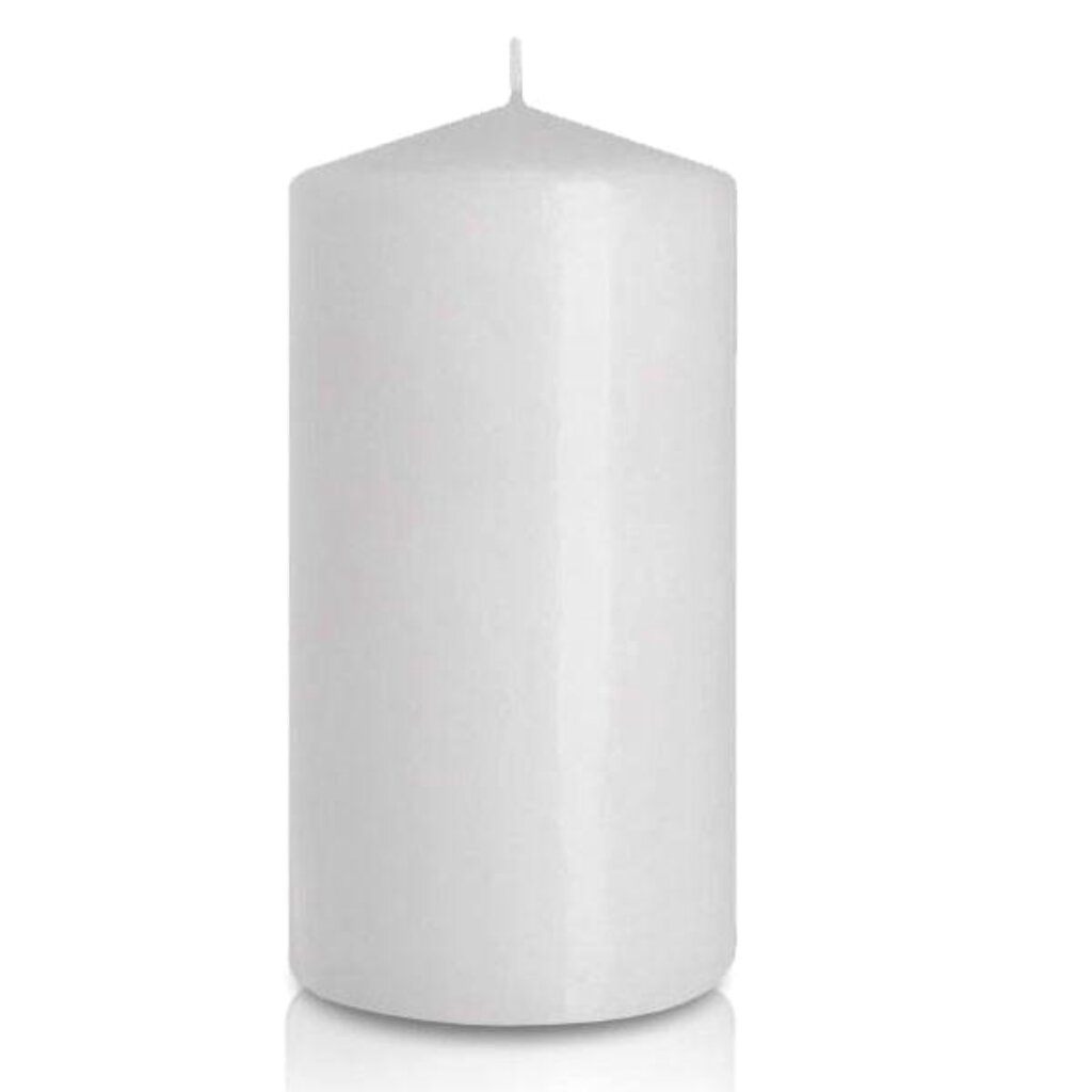 Свеча декоративная, 12х6 см, колонна, Bartek Candles, Белая свеча декоративная 12х6 см колонна bartek candles бордовая