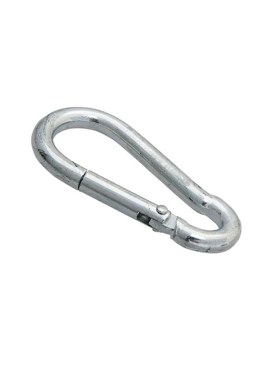 Карабин усиленный, диаметр 8 мм, белый цинк, DIN5299C, 029860