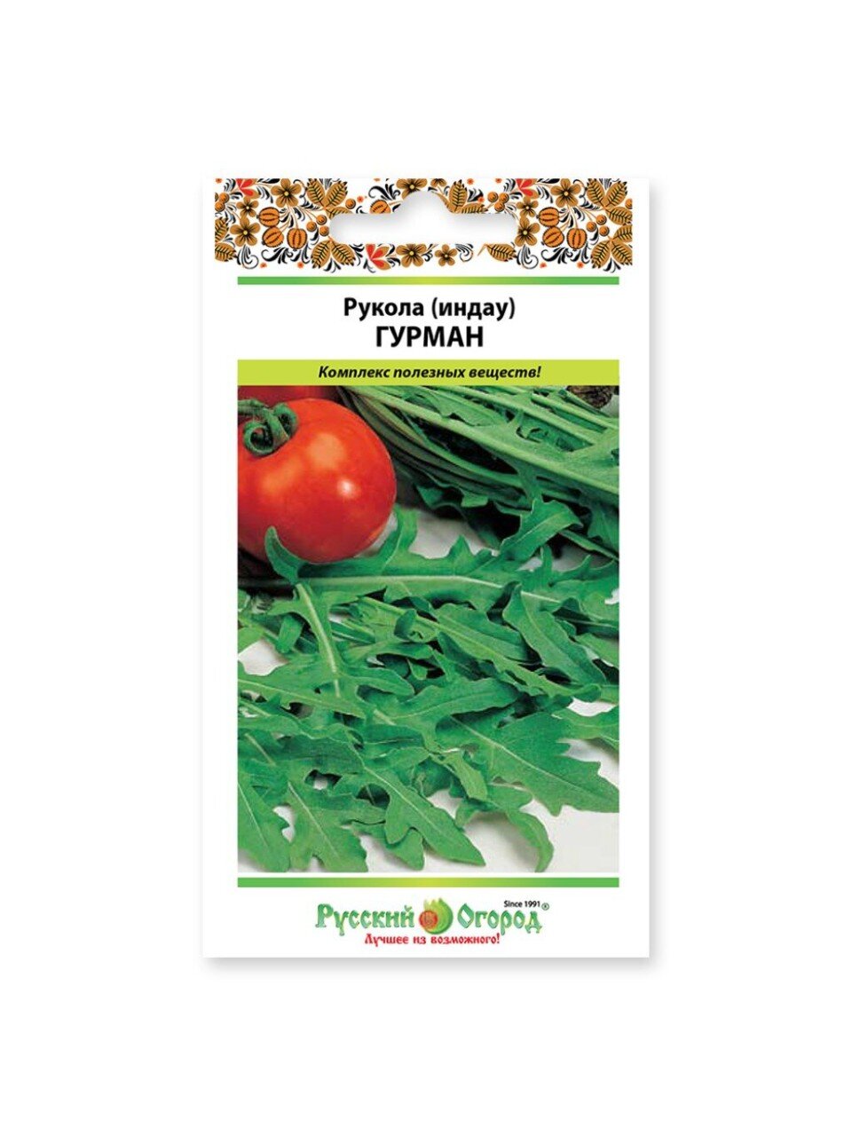 Семена Рукола, Гурман, 0.5 г, &amp;quot;Индау&amp;quot;, цветная упаковка, Русский огород