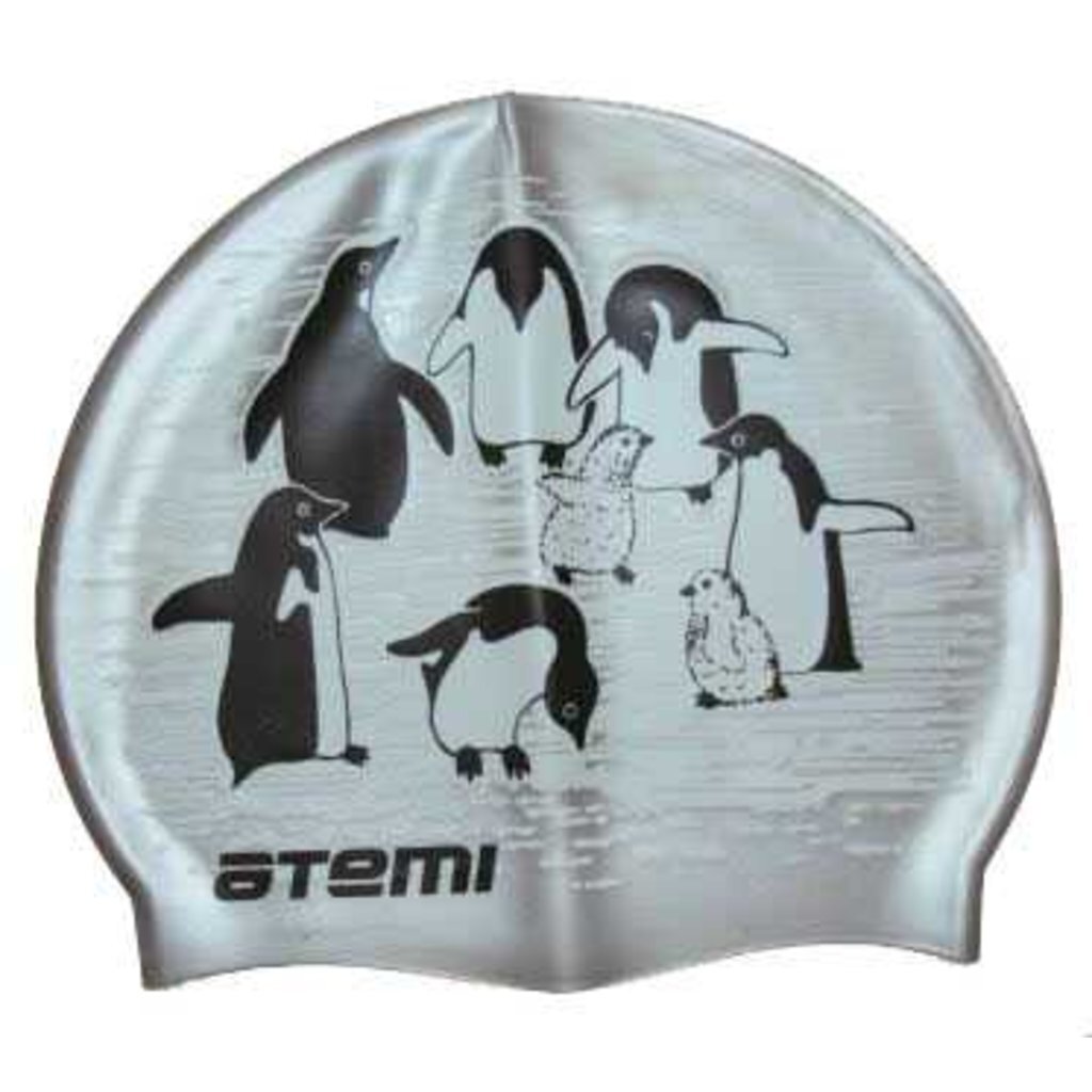 Шапочка для плавания Atemi, силикон, (пингвины), PSC407, 00000111634