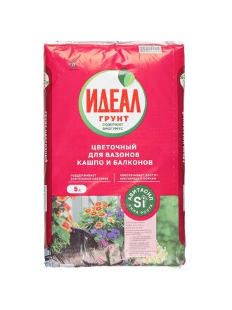 Грунт цветочный, 5 л, Идеал