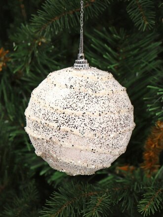 Елочный шар белый, 8 см, SYPMQB-1022415