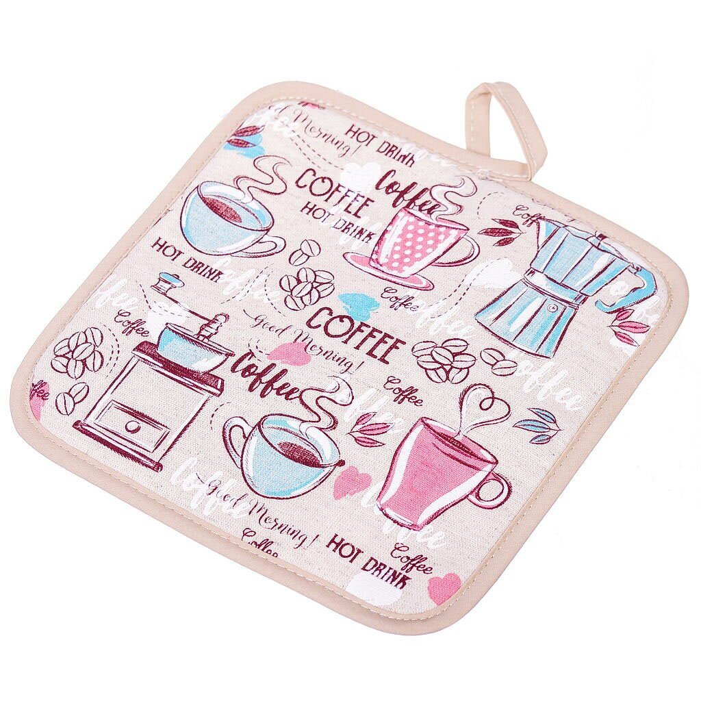 Прихватка, 18х18 см, Кофейное время