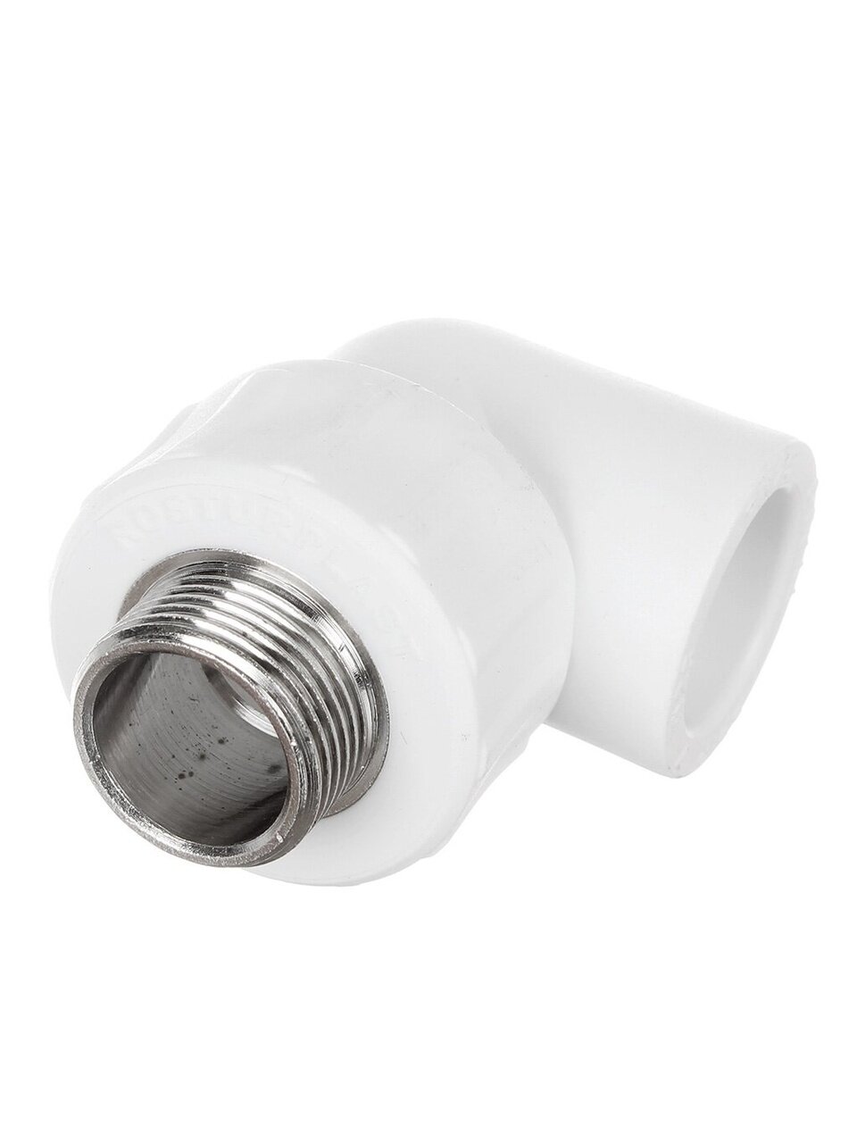 Уголок комбинированный полипропилен, d25х3/4&amp;quot;, наружная резьба, белый, РосТурПласт