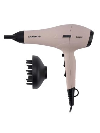 Фен Polaris, PHD 2600ACi Salon Hair, 2600 Вт, 3 режима, 2 скорости, пыльно-розовый, 019913