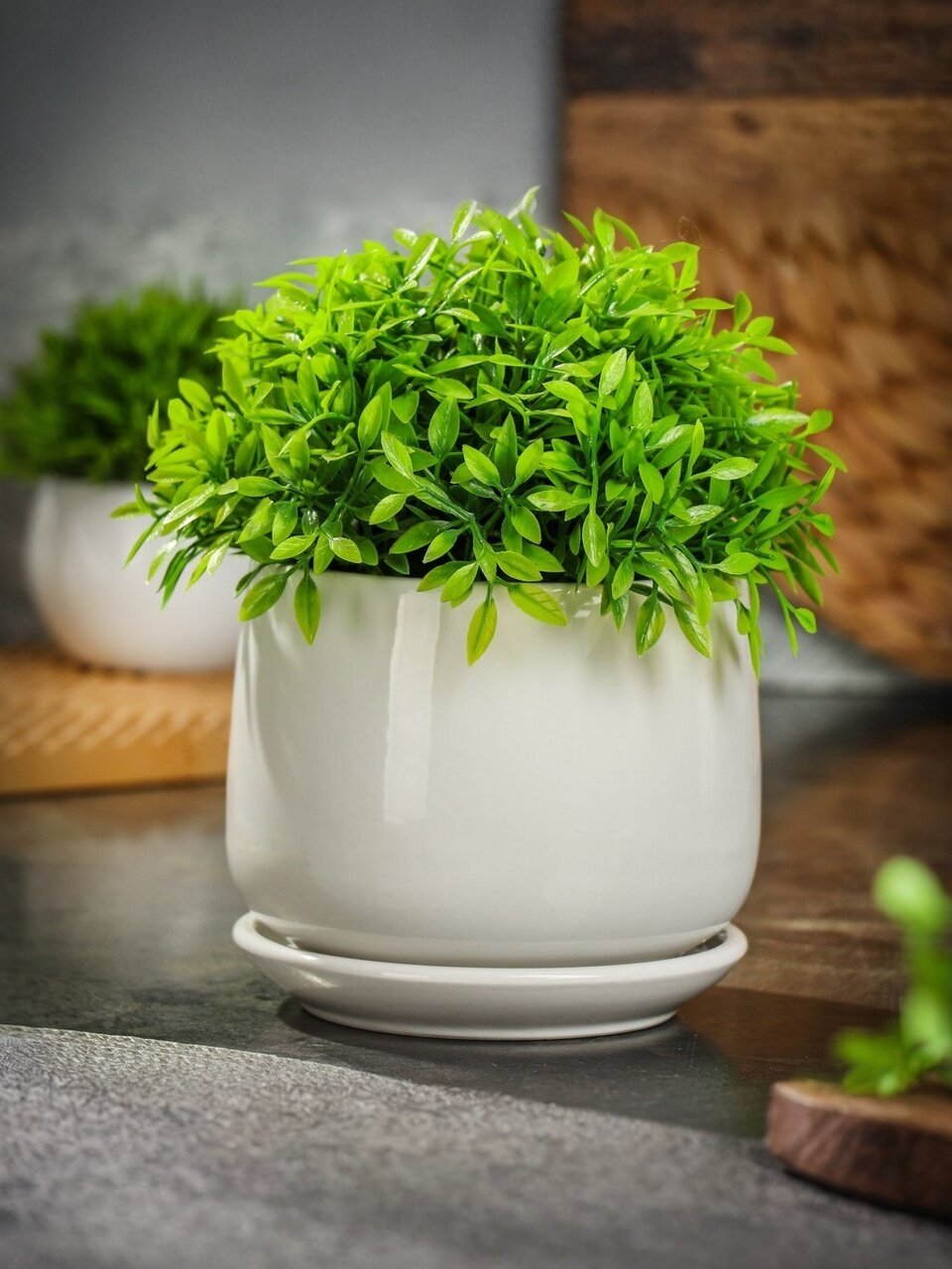 Горшок керамика, 1.7 л, 18.1х14.8 см, белый, Афродита, Y4-8779