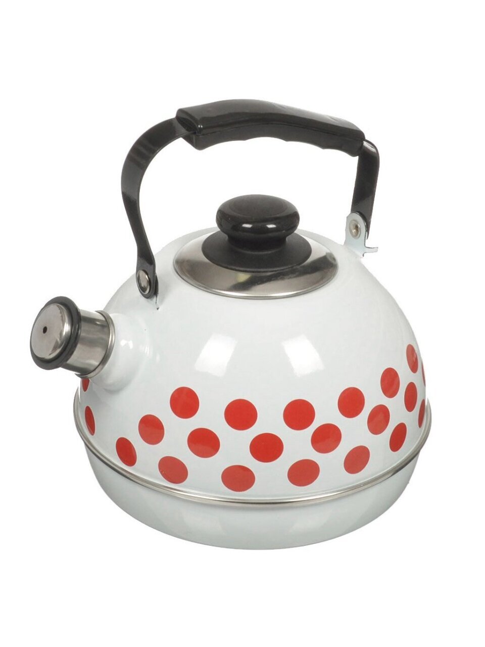 Чайник сталь, эмалированное покрытие, 3.5 л, со свистком, декор в ассортименте, подвижная ручка, Рубин, С2328, белый, TМ04/35/03/02/ 04/ 05/ 08/ 21