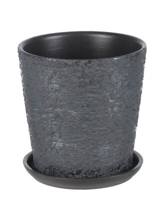 Горшок керамика, 1.5 л, 15х15.5 см, графит, Лава №3, 010372