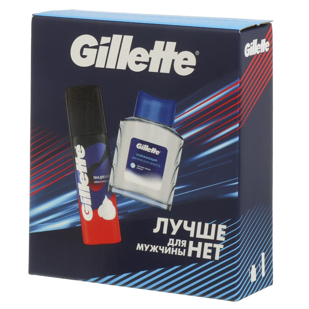 Набор подарочный для мужчин, Gillette, Arctic Ice, лосьон после бритья 50 мл + пена для бритья 50 мл