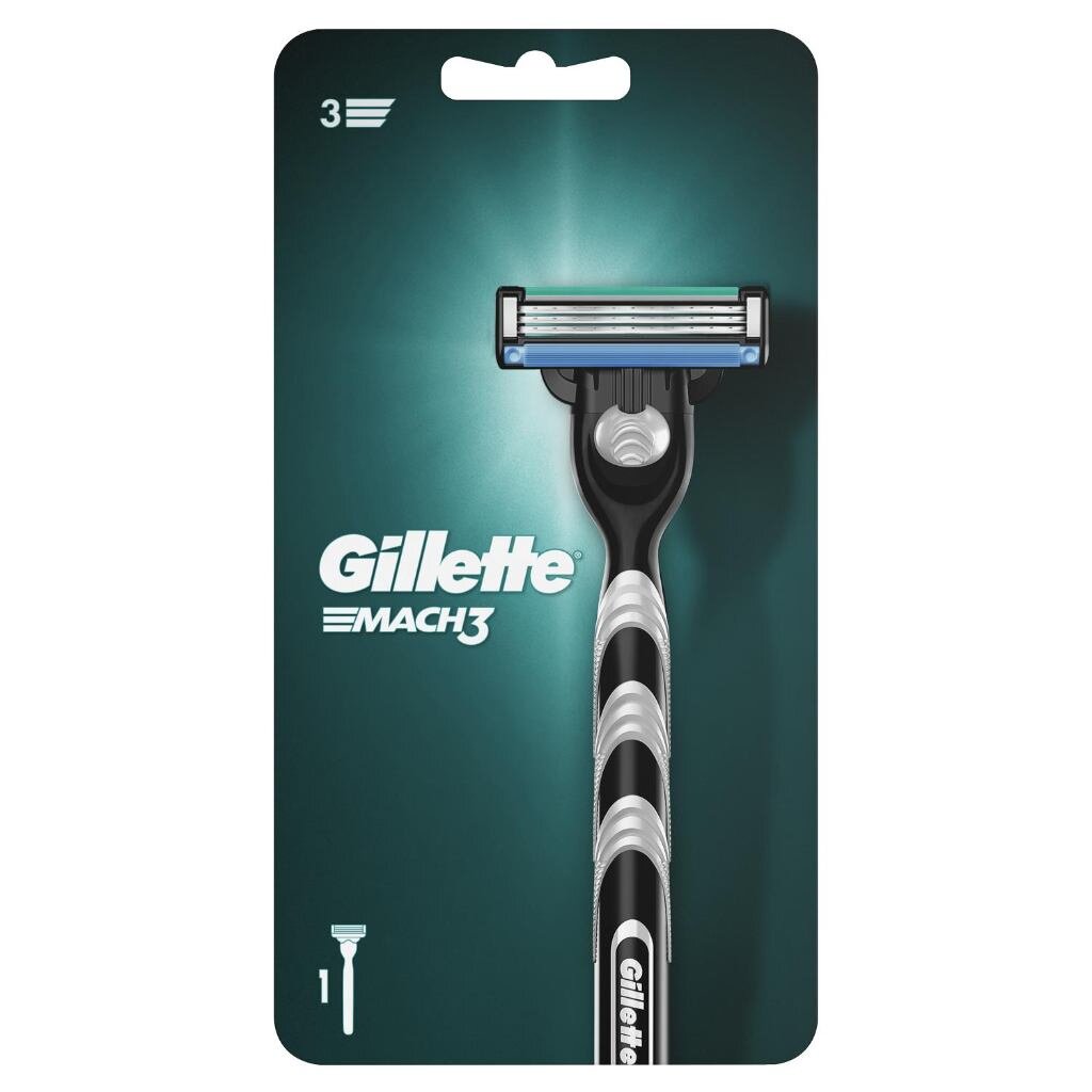 Станок для бритья Gillette, Mach3, для мужчин, 3 лезвия, 1 сменная кассета пена для бритья gillette regular 200 мл