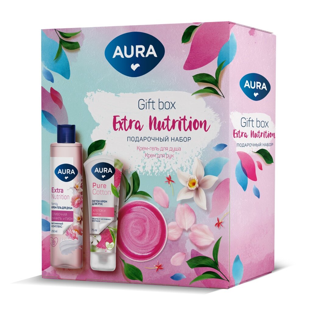 Набор подарочный для женщин, Aura, Extra Nutrition, крем-гель для душа  