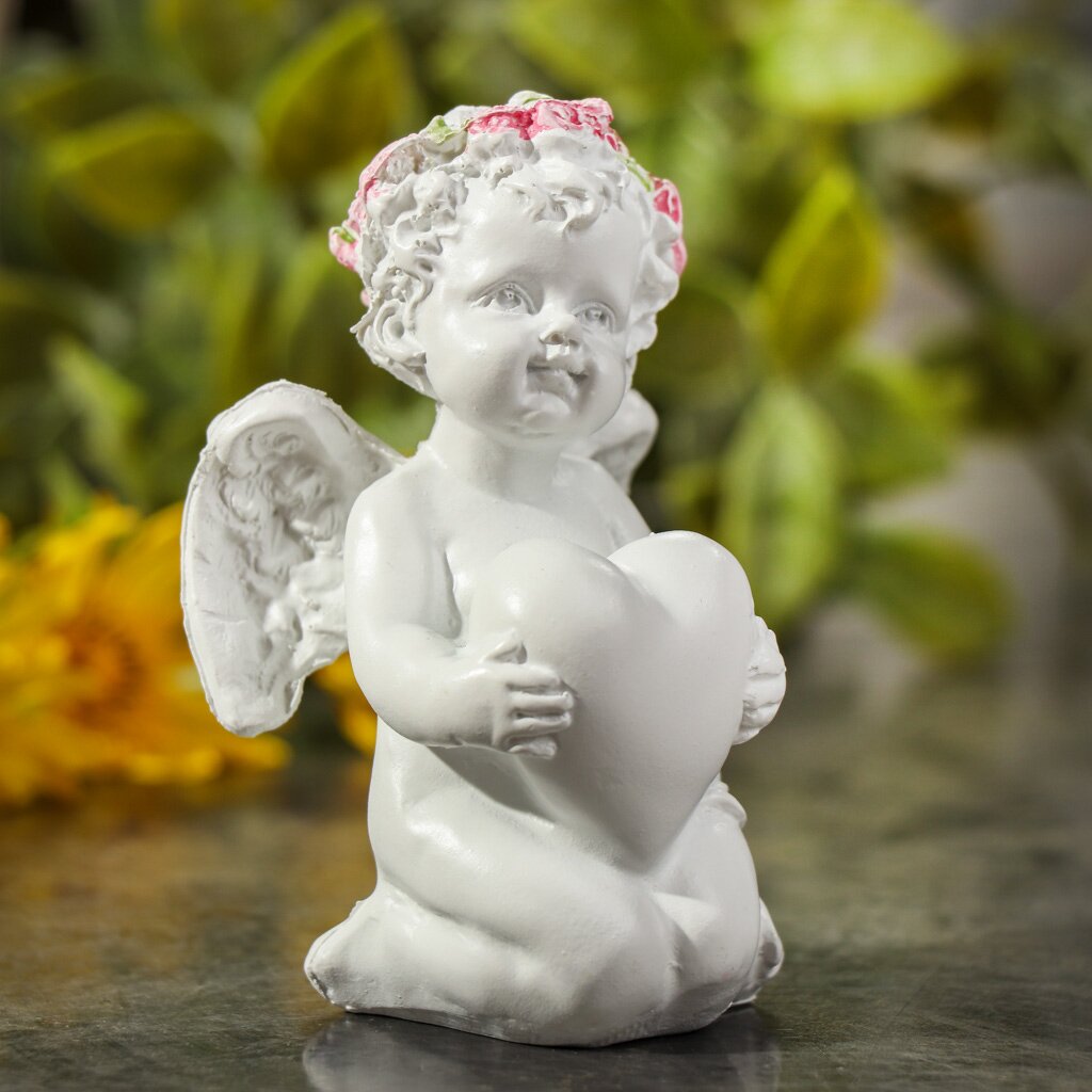 Фигурка декоративная полистоун, Ангел, 5.5х4х8 см, белая, Y6-6120 ангел соблазнитель