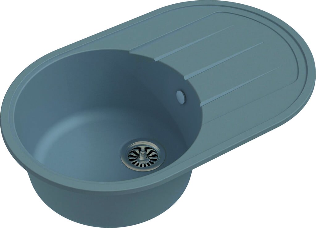 Мойка кварц Elegant R50F 1-чаша+ крыло 752*470мм серый металлик, EWIGSTEIN