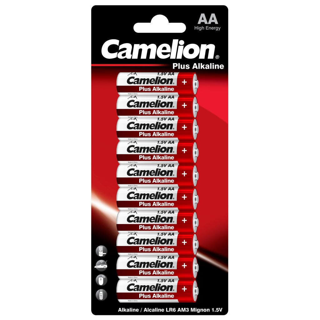 Батарейка Camelion, LR6, Plus Alkaline, 1.5 В, емкость 2700мА*ч, BL-10