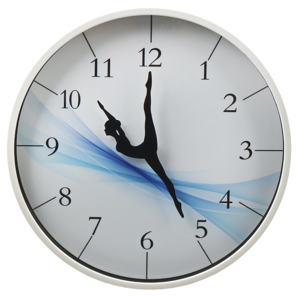 Часы настенные, 30 см, круглые, пластик, стекло, Y6-6070 часы настенные кварцевые 30 см круглые пластик y6 10680