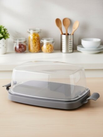 Масленка пластик, пыльно-серая, Martika, Летиция, С322ПСЕР