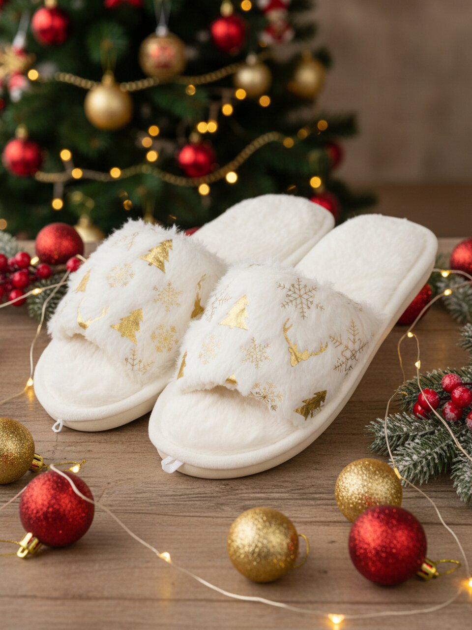 Тапки для женщин, белые, р. 38-39, Пушистый снег, A210384