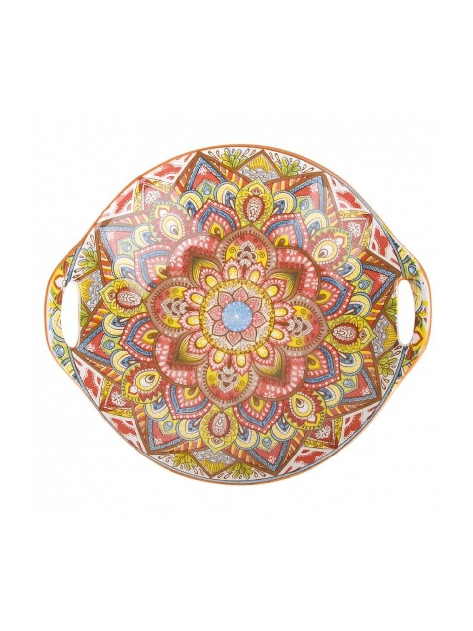 Блюдо фарфор, 22.5х20.5х4.5 см, с ручками, оранжевое, Arabesque, Nouvelle Home, 860092