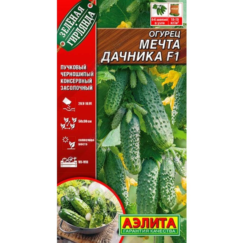 Семена Огурец, Мечта дачника F1, цветная упаковка, Аэлита