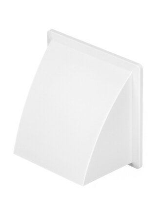 Выход стенной пластик, вытяжной, 175х175 мм, с обратным клапаном, с фланцем D125, белый, Event, 175К125ФВ бел