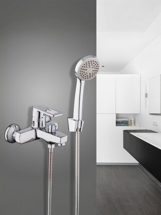 Смеситель для ванны, Frud, короткий излив, с картриджем, хром, R32072