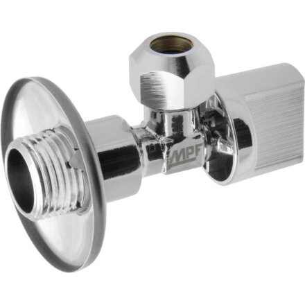 Кран для бытовых приборов, 3/8"х1/2", с цангой, угловой, индивидуальная упаковка, MasterProf