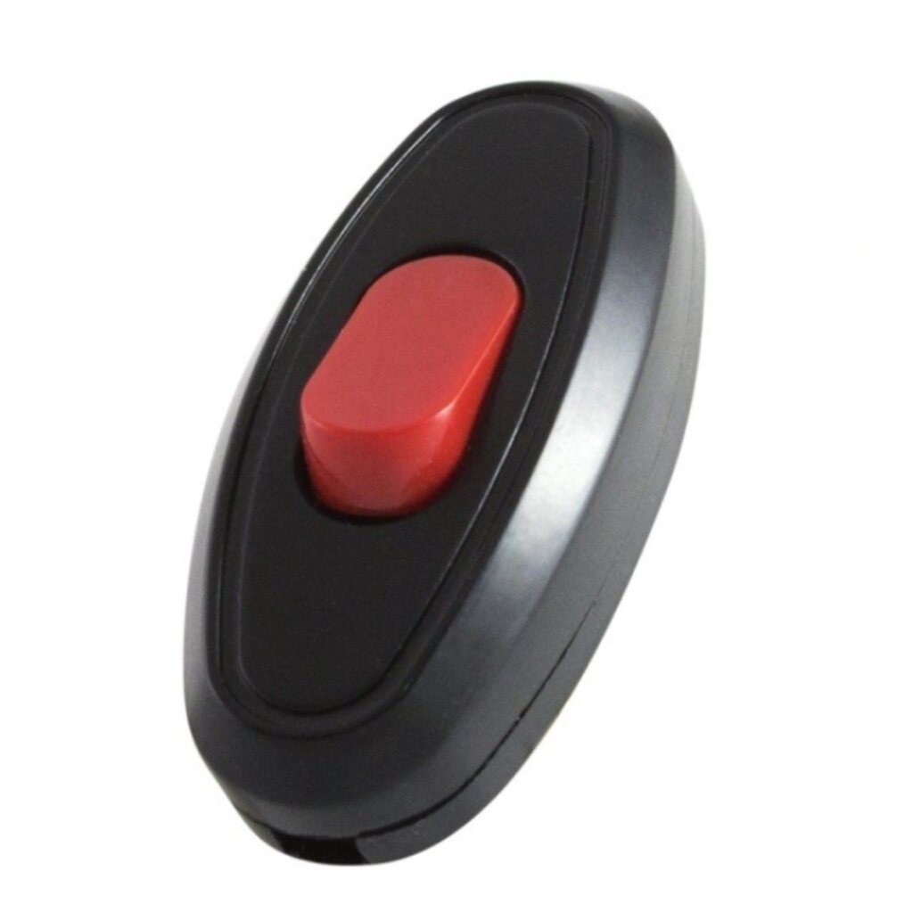 Выключатель на шнур одноклавишный, 6 А, с красной кнопкой, 250 В, черный, TDM Electric, SQ1806-0222 подголовник с кнопкой единорог пушистый текстиль 30х30