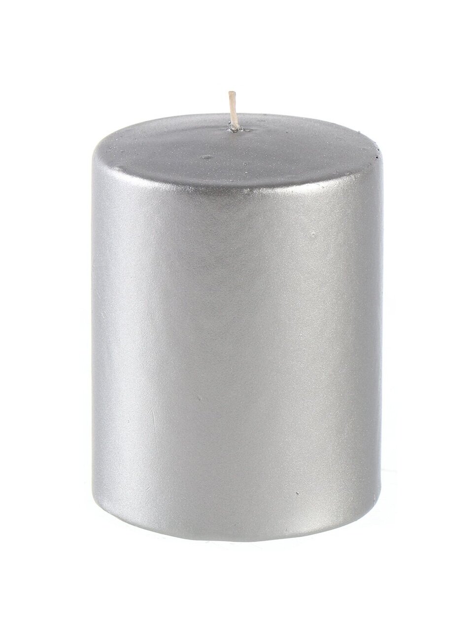 Свеча декоративная, 8х6 см, цилиндр, серебро, Evis, 13 8165 31 00