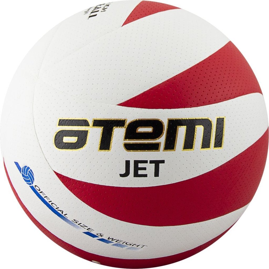 Мяч волейбольный Atemi JET, синт. кожа PU Soft, бел/красн, 12 п,окруж 65-67, клееный, 00000136430