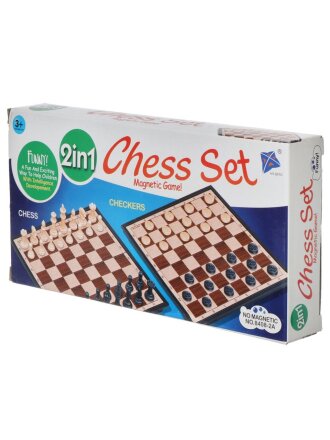 Игра настольная 2в1, 21х21х1.7 см, шахматы, шашки, Y6-6378