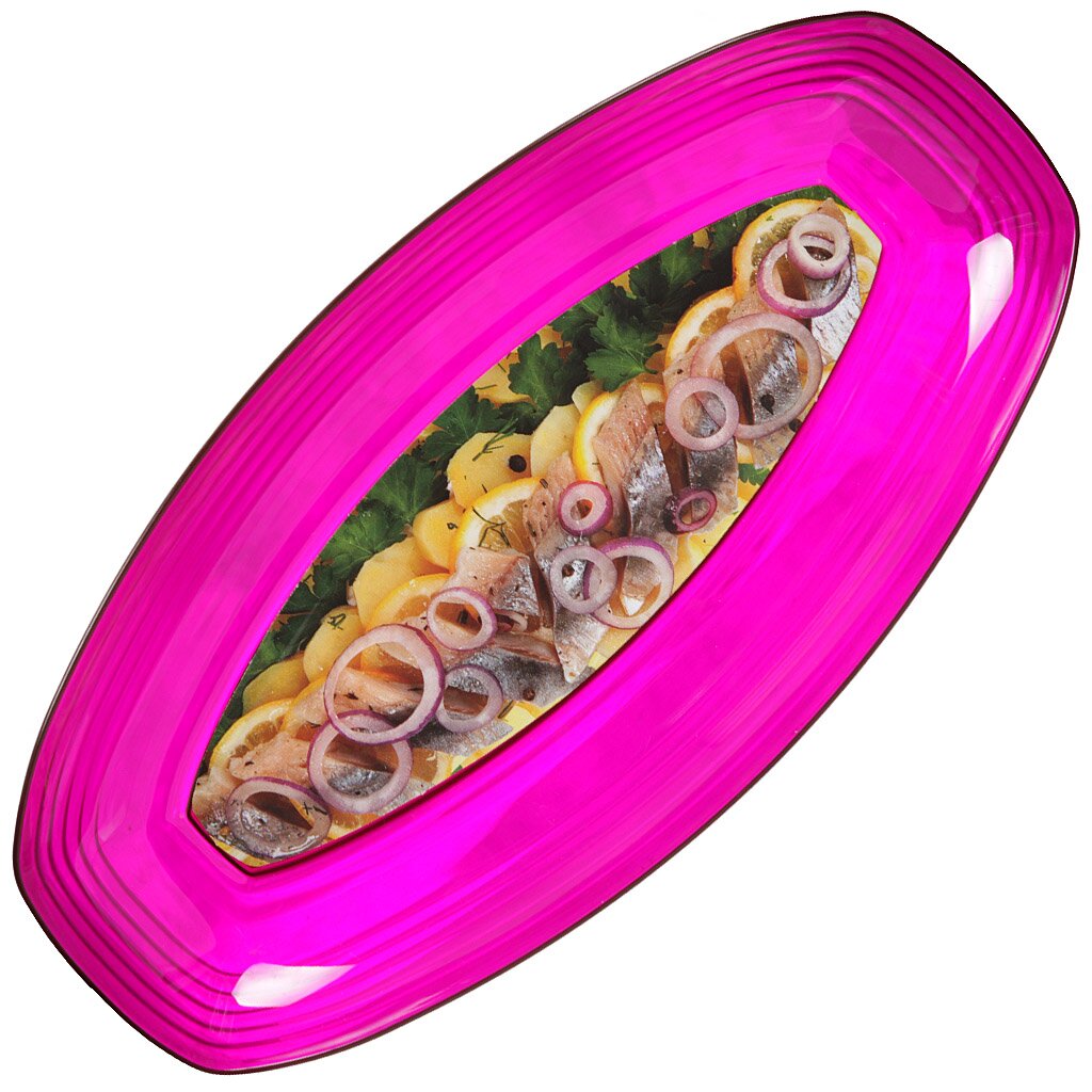 Селедочница пластик, овальная, 12.7х24.6х2.5х24.6 см, гранат, Fresh, Berossi, ИК13953