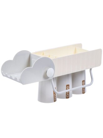 Полка для ванной пластик, настенная, прямая, 35х11х17 см, белая, Y9-224