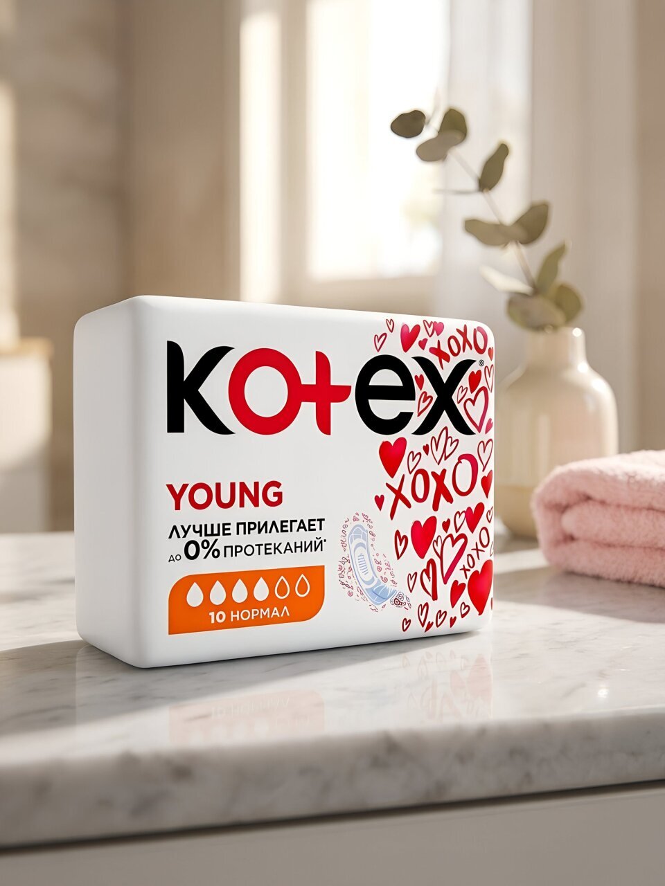 Прокладки женские Kotex, Young Normal, 10 шт, для девочек подростков, 4426