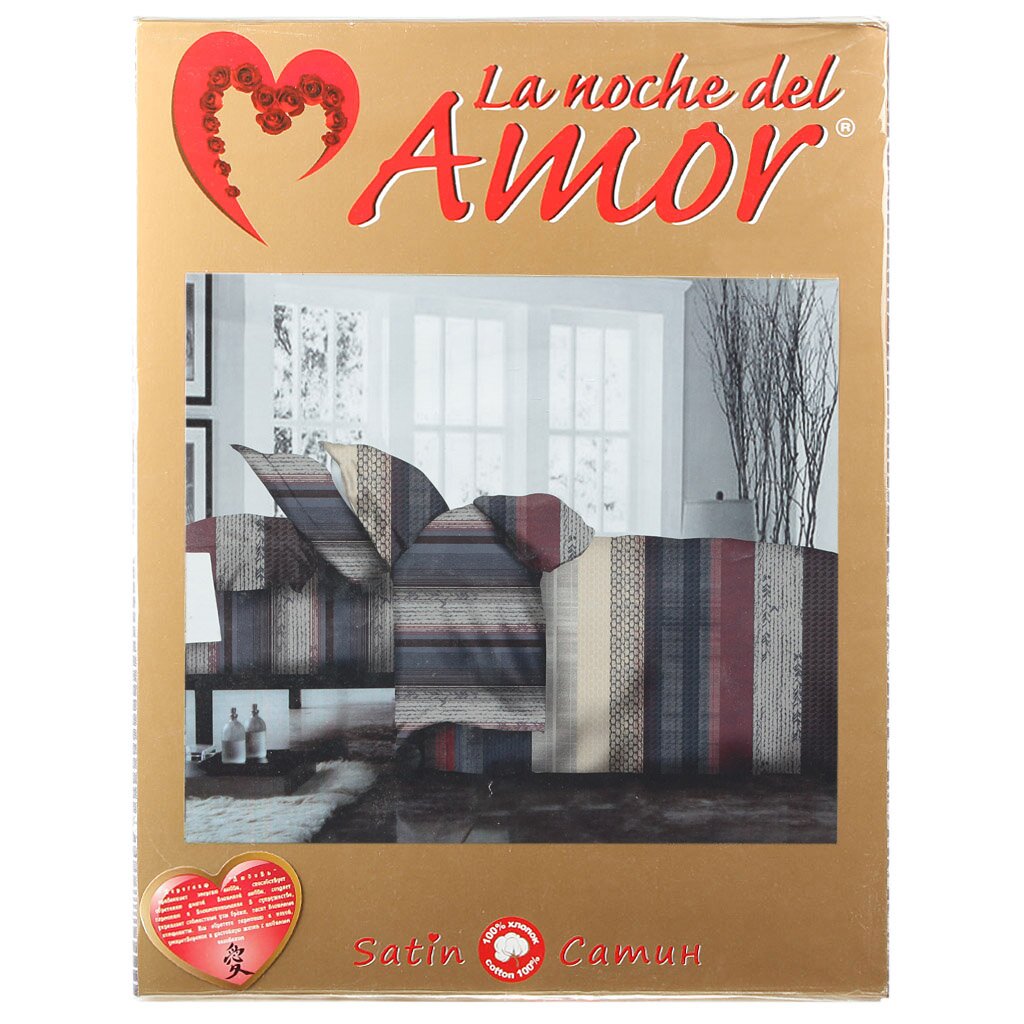 т КПБ Амор La noche del AMOR 1,5сп сатин (2н50*70, пр214*150, под215*143) рис 671 с нав. 50*70