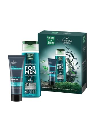 Набор подарочный для мужчин, Чистая линия, шампунь 3в1 250 мл + крем для рук 80 мл