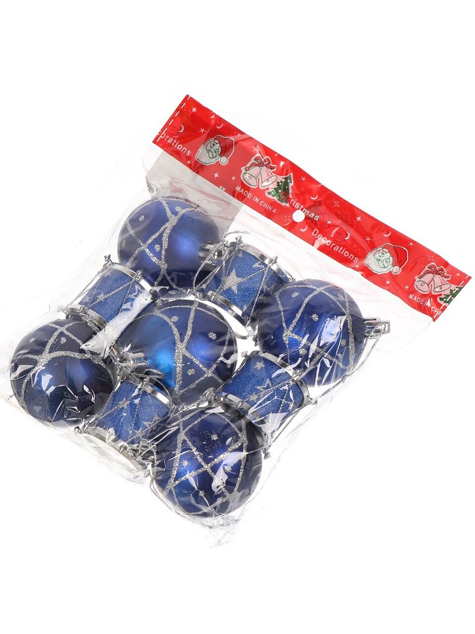 Набор елочных украшений 9 шт, синий, пластик, SYXGJA- 4923071