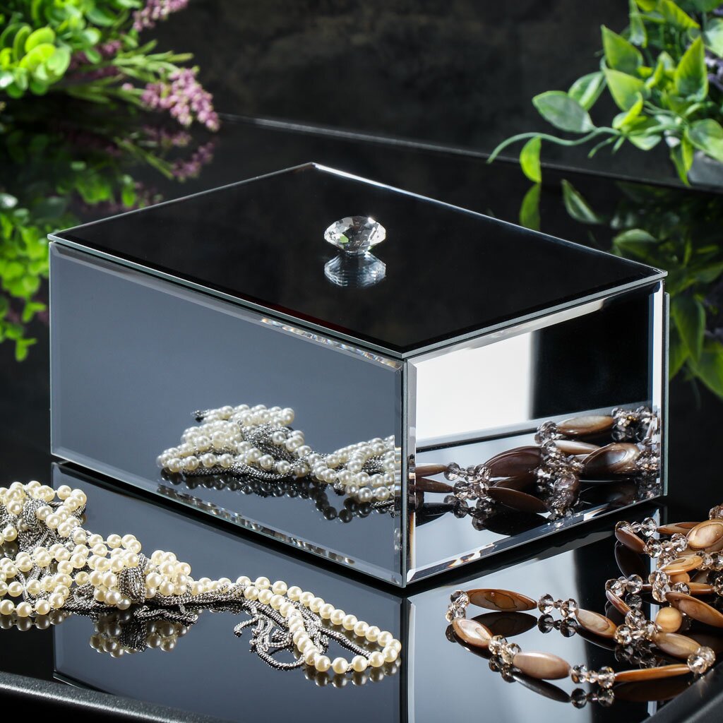 Шкатулка для украшений, стекло, 14.5х21х10 см, с зеркалом, Y6-2090 тайна серебряной шкатулки