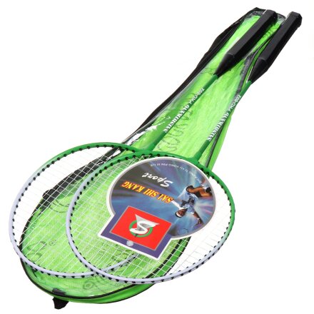 Ракетки для бадминтона 2 шт, 65х20 см, металл, чехол, в ассортименте, Y9-300