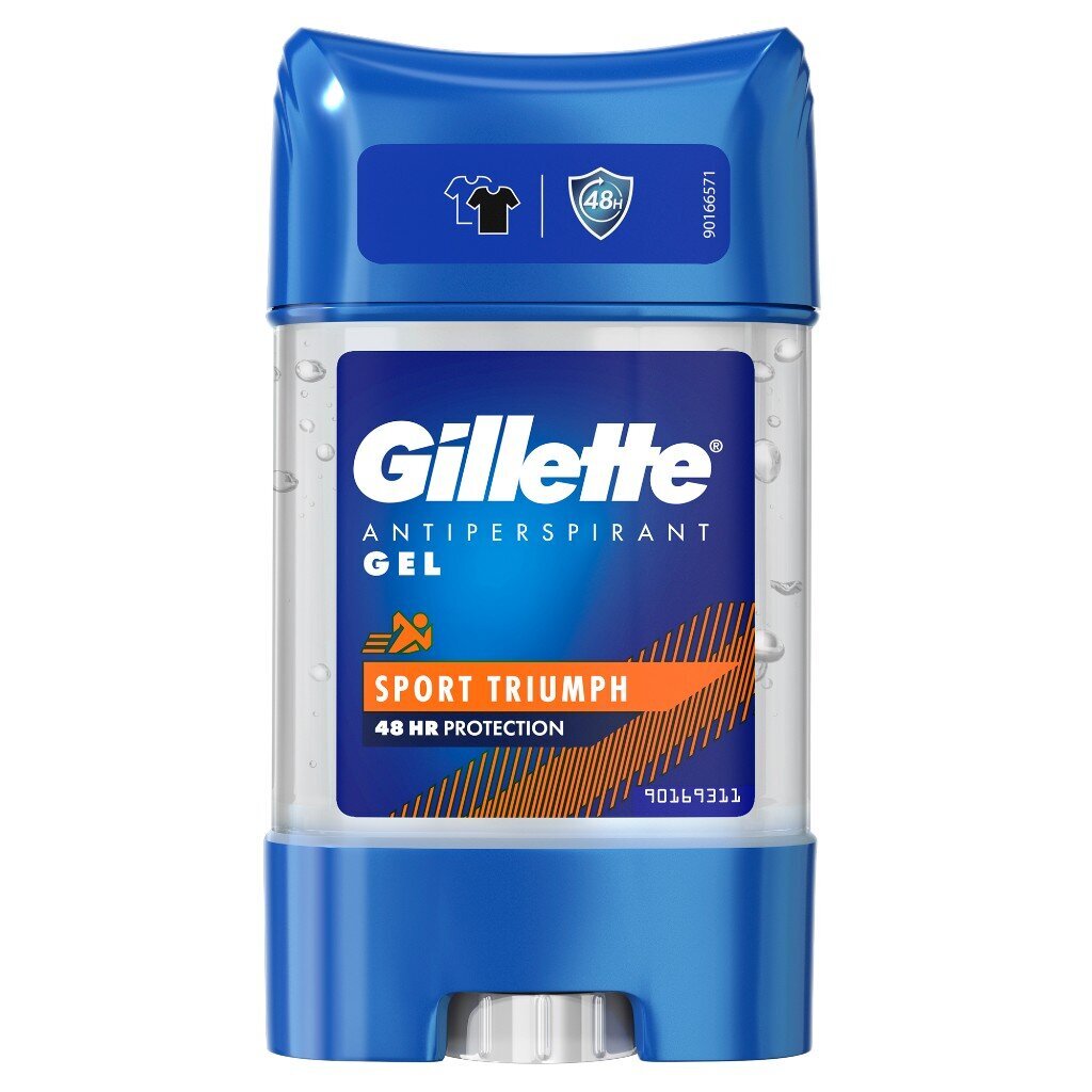 Дезодорант Gillette, Triumph Sport, для мужчин, гель, 70 мл обувь пляжная для мужчин синяя р 40 sport t2022 539 40