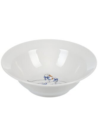 Миска фарфор, круглая, 4.5 см, 0.3 л, Гуси новые, Дулевский фарфор, 101882