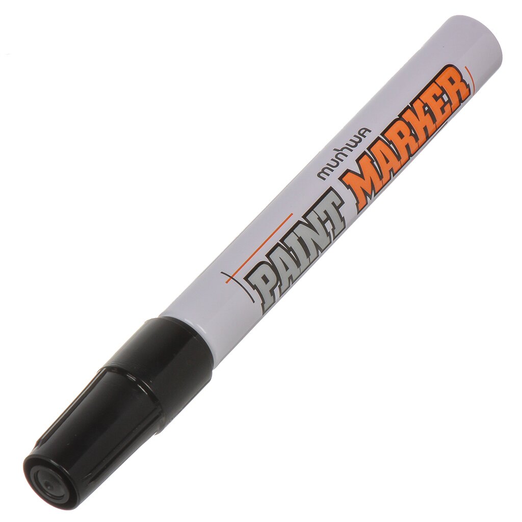 Маркер-краска нитро-основа, для промышленного применения, 2-4 мм, черный, MunHwa, Industrial, IPM-01/1PE маркер краска munhwa 198670 желтая 4 мм