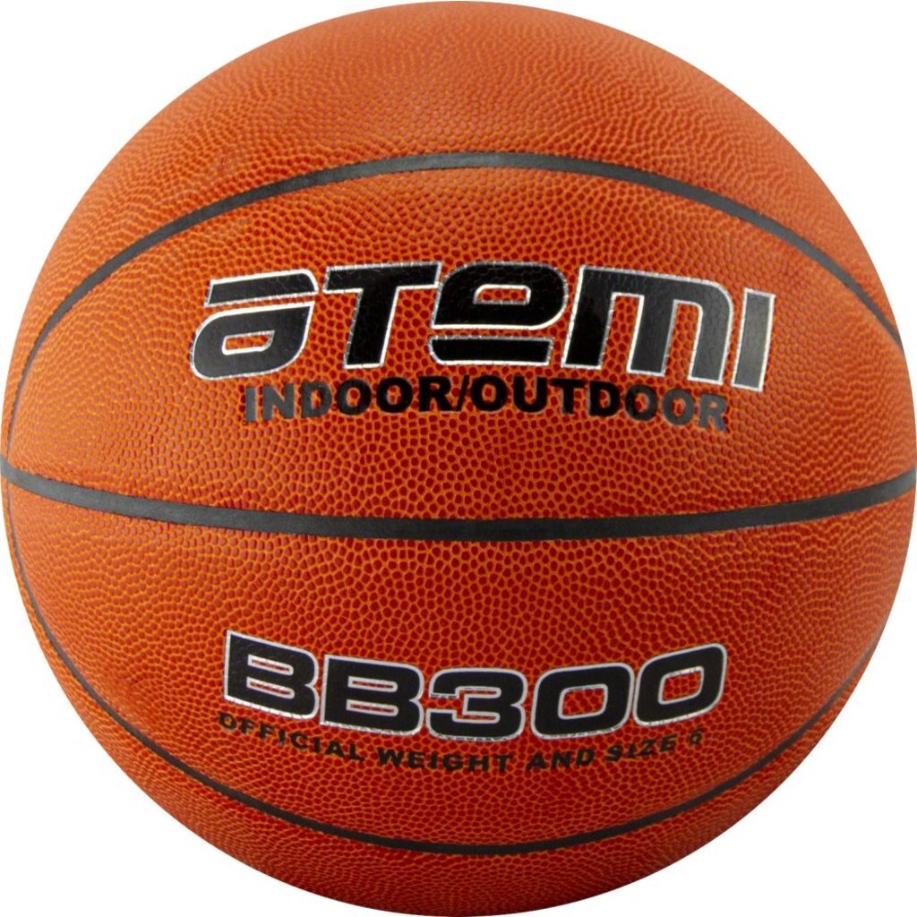 Мяч баскетбольный Atemi, р.6, синтетич. кожа ПВХ, 8 панелей, BB300, окруж 72-74, клеен, 00000101406