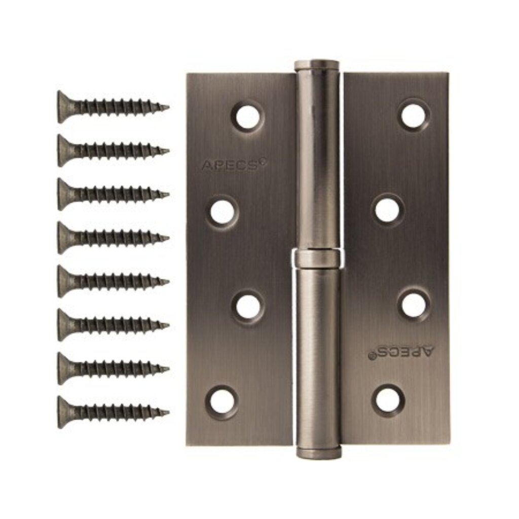 Петля врезная для деревянных дверей, Apecs, 100х70х3 мм, левая, B-Steel-GRF-L, 23236, с подшипником, графит