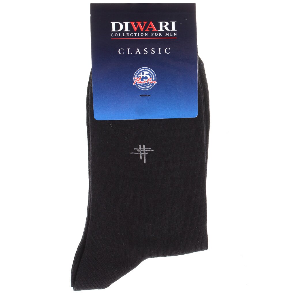 Носки для мужчин, хлопок, Diwari, Classic, 007, черные, р. 25, 5С-08 СП