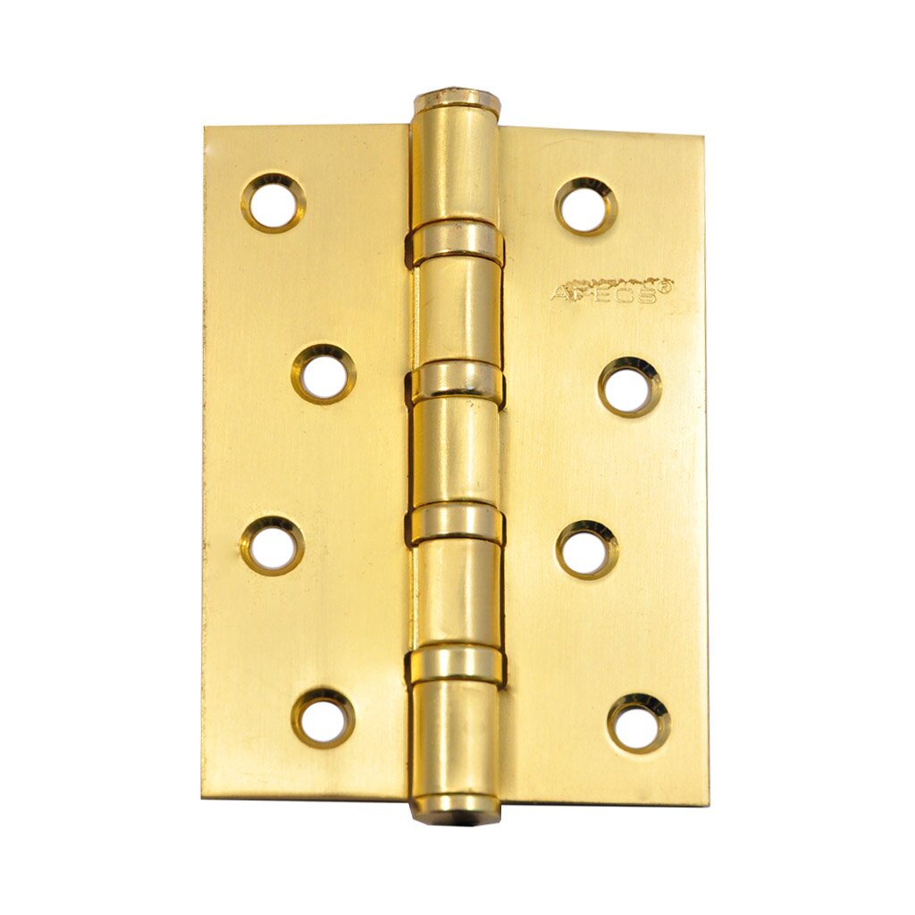 Петля врезная для деревянных дверей, Apecs, 100х70х3 мм, B4-Steel-GM, 13729, универсальный, с 4 подшипниками, матовое золото