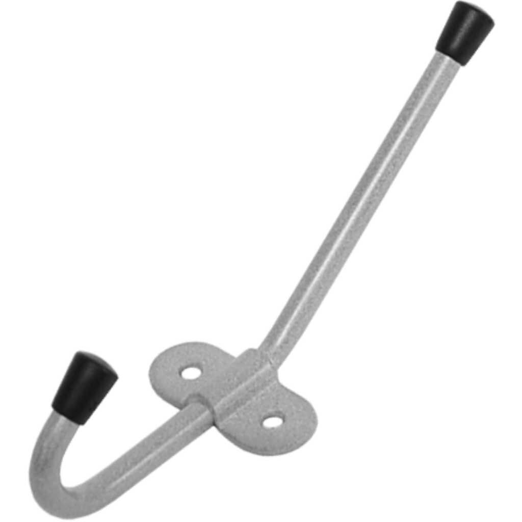 Крючок-вешалка двойной, сталь, Домарт, серый металлик засов универсальный без покрытия домарт зу 250 9 824 серый