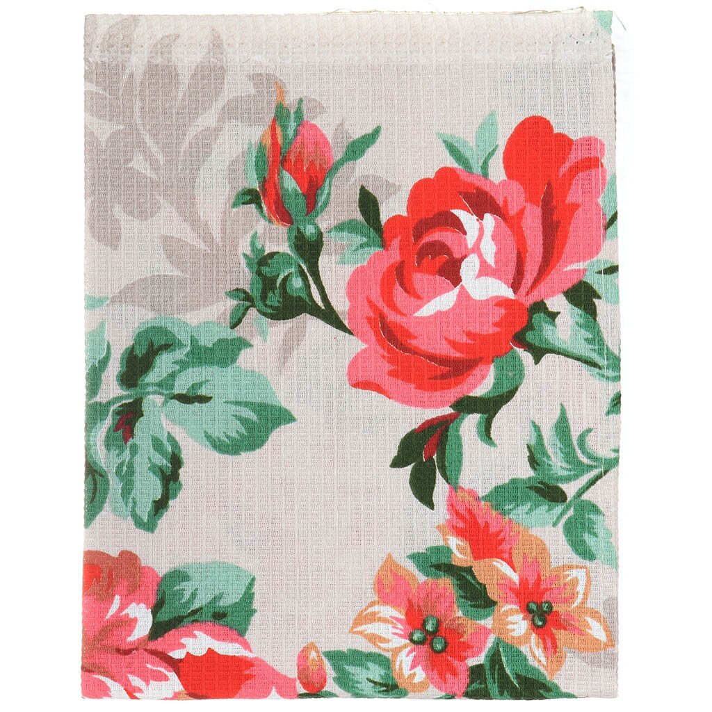 Полотенце кухонное вафельное, 40х75 см, Розалия, красное, Россия, 8121/1-150
