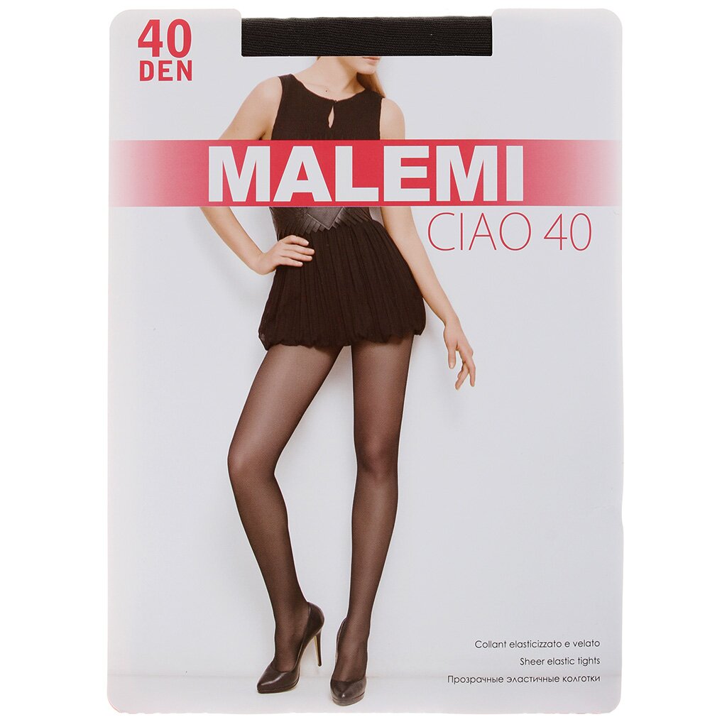 Колготки Malemi, Ciao, 40 DEN, р. 3, nero/черные, с шортиками и прозрачным мыском