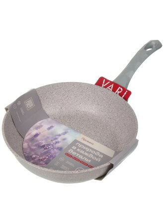Сковорода алюминий, 28 см, антипригарное покрытие, Vari, Прованс, серо-сиреневый камень, PRV30128